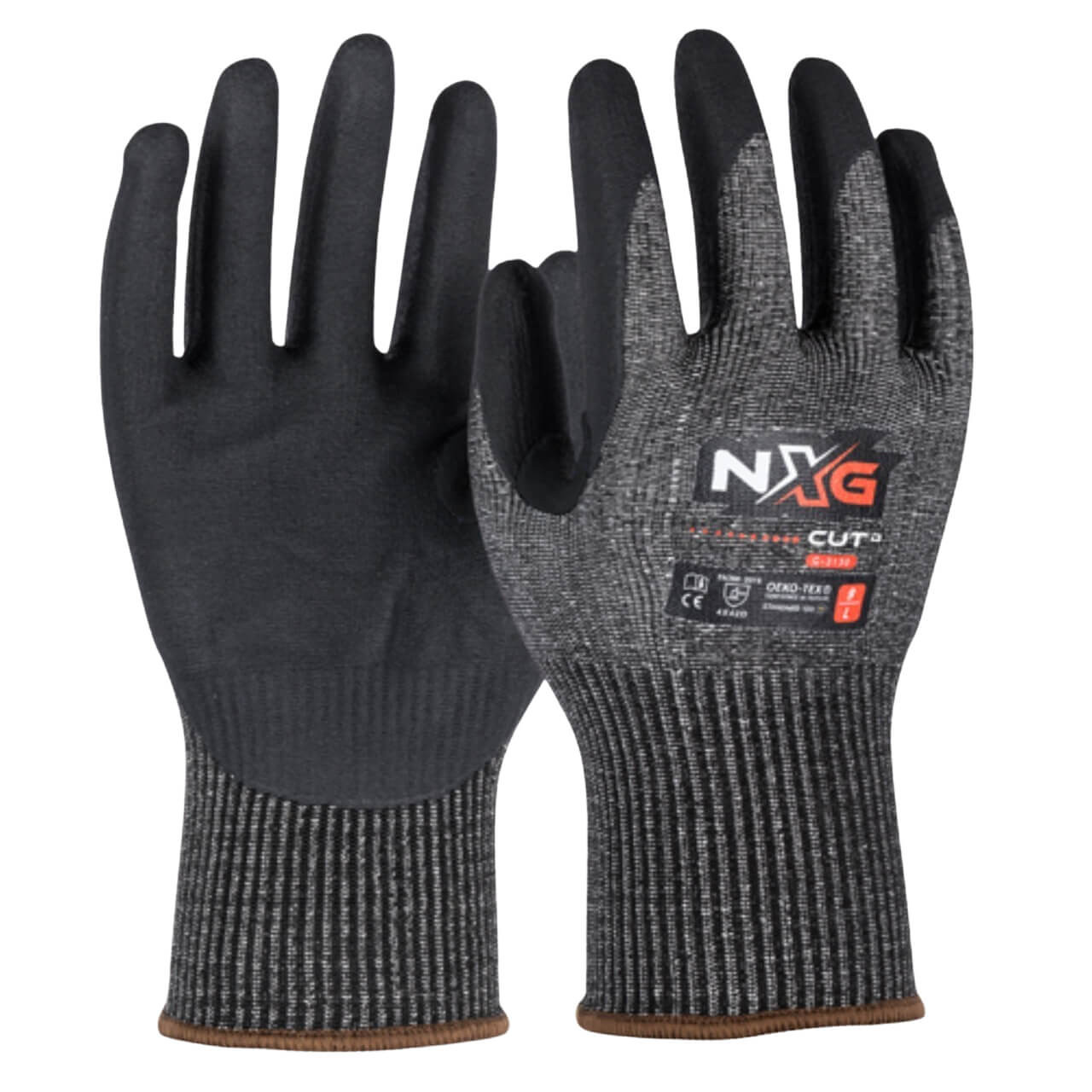 NXG Cut D HD Black Nitrile Glove L