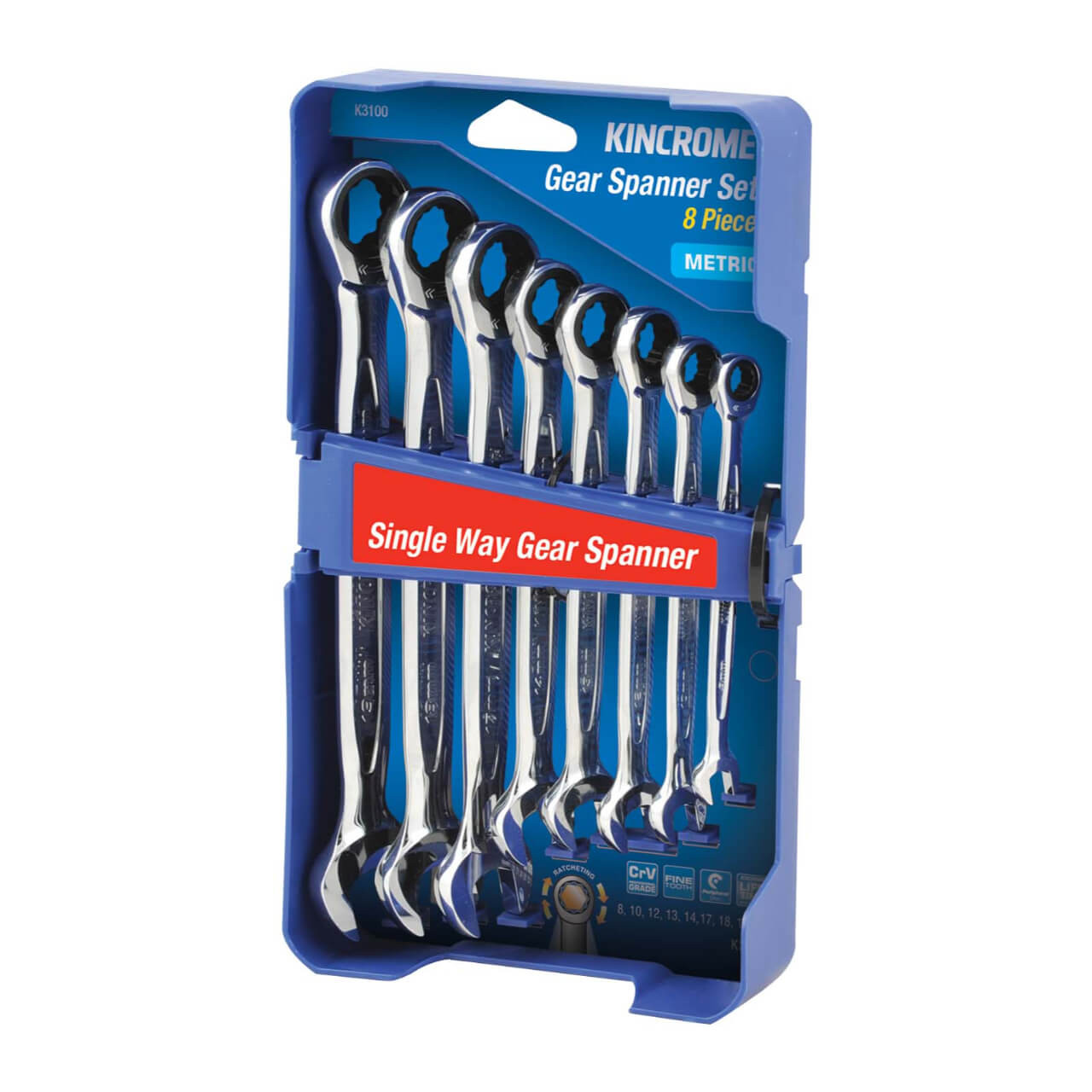 Kincrome Gear Spanner Set 8 Piece Metric