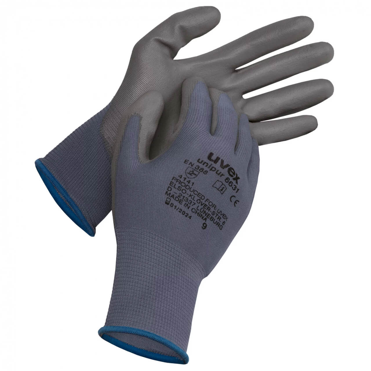 Unipur 6631 Grey Polyurethane Palm Coat Glove Size 11