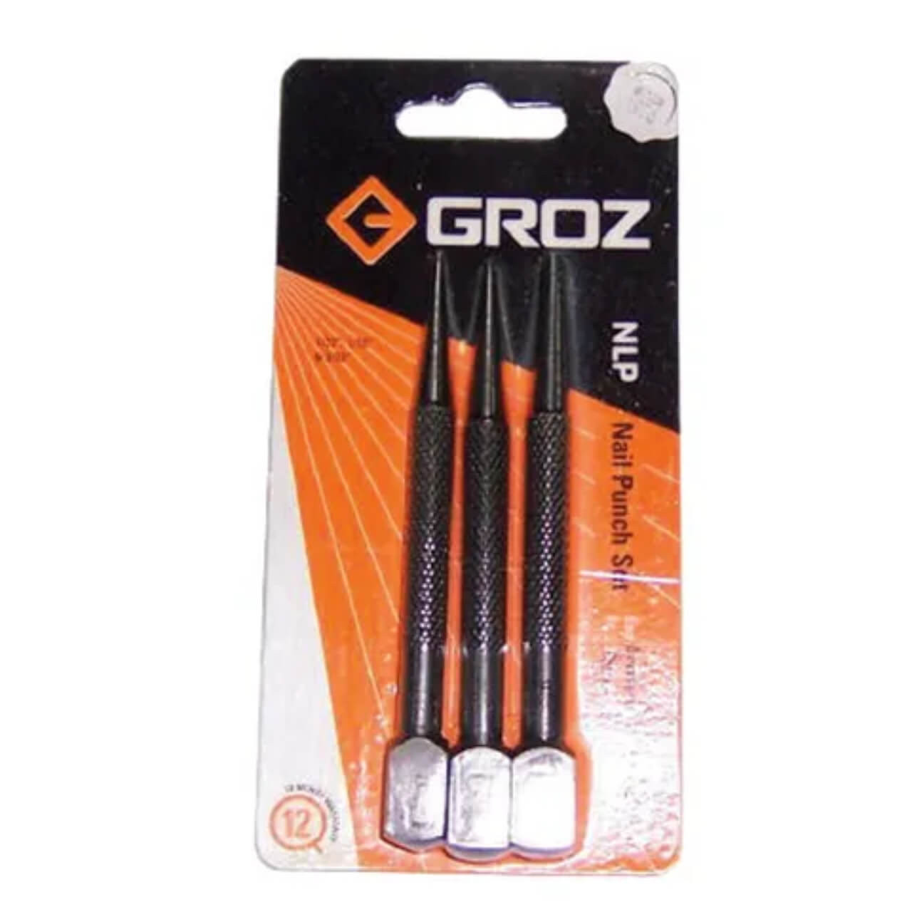 Groz NLP/SQ/3/ST Nail Punch Set Square Head 3pce