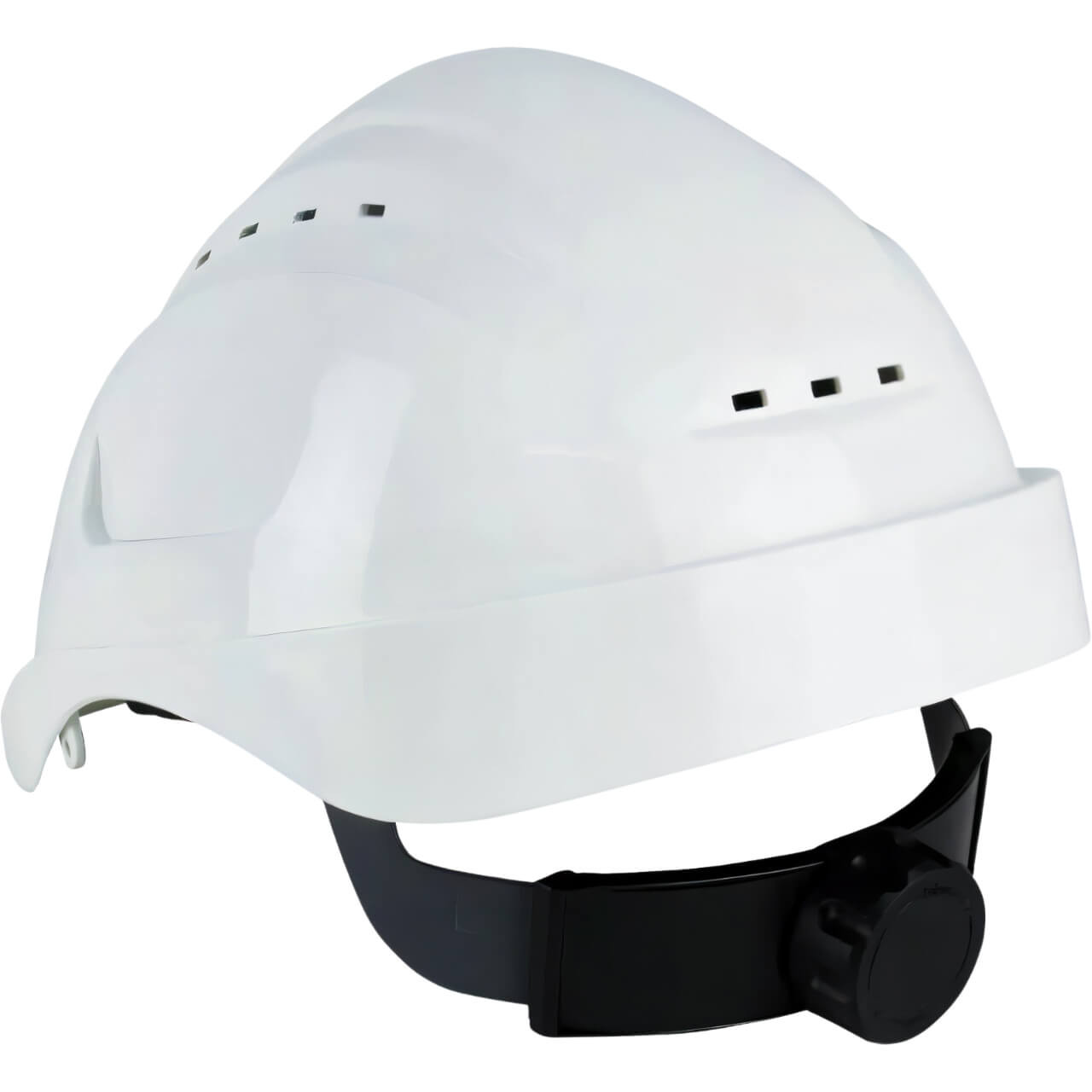 Maxiguard Long Peak White Vented Hard Hat, ratchet harness