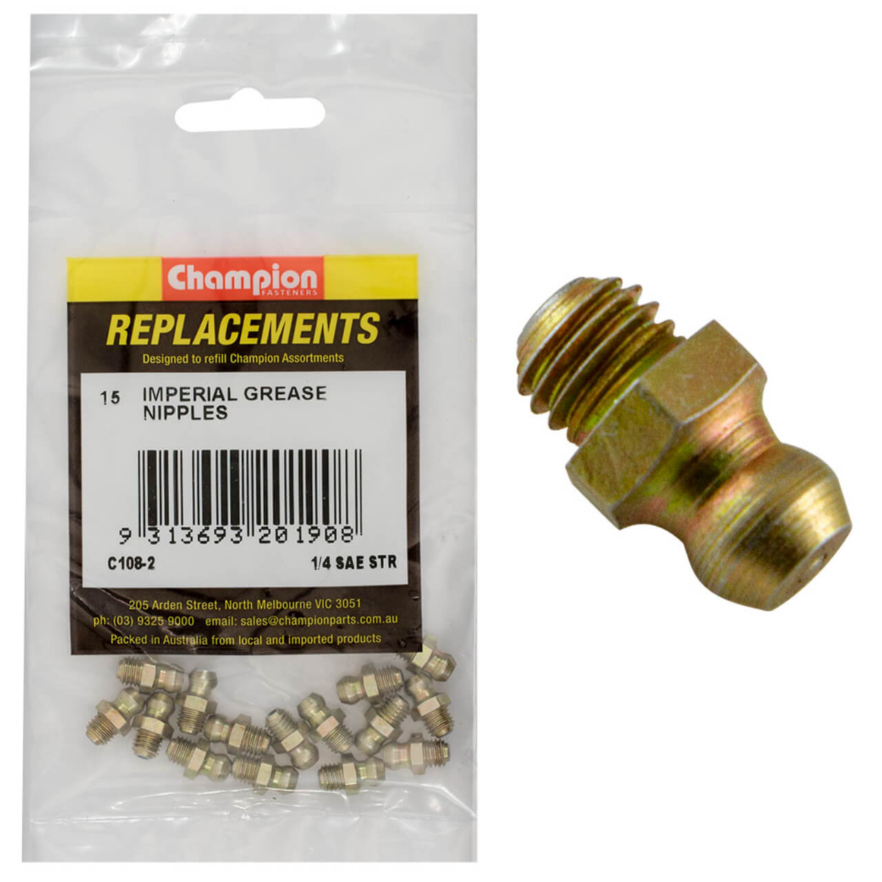 Champion Grease Nipple 1/4” SAE Str