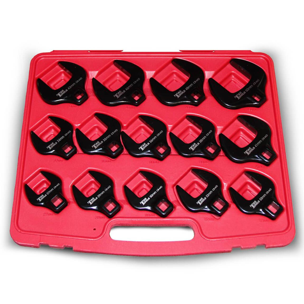 T&E Tools 27-50mm 1/2 Dr Impact Crows Foot Spanner Set Metric 14pce