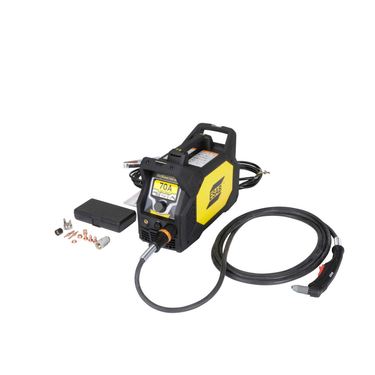 ESAB Cutmaster 70+ Plasma Cutter (Gen:20mm, Reg:30mm, Max:38mm) w 6.1m SL60 Torch 15-70A@50% 415V/25A ESAB Cutmaster 70+ Plasma Cutter (Gen:20mm, Reg:30mm, Max:38mm) w 6.1m SL60 Torch 15-70A@50% 415V/25A