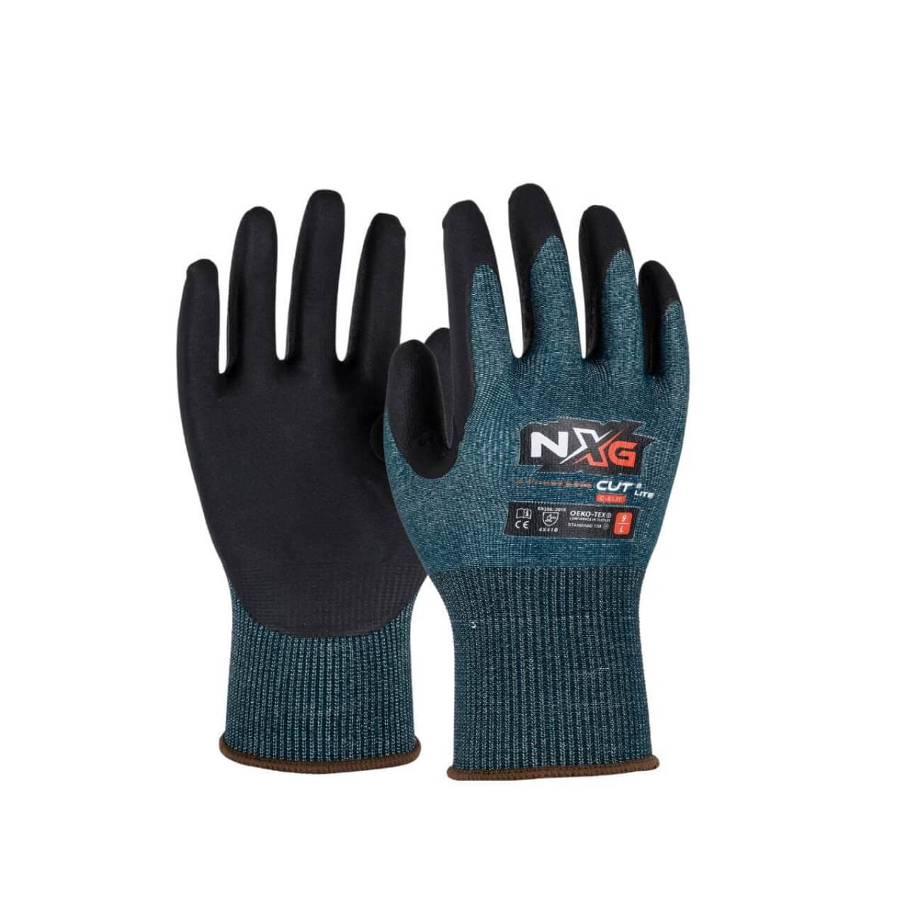 NXG Cut D Grip FC Blue/ Black Latex Glove