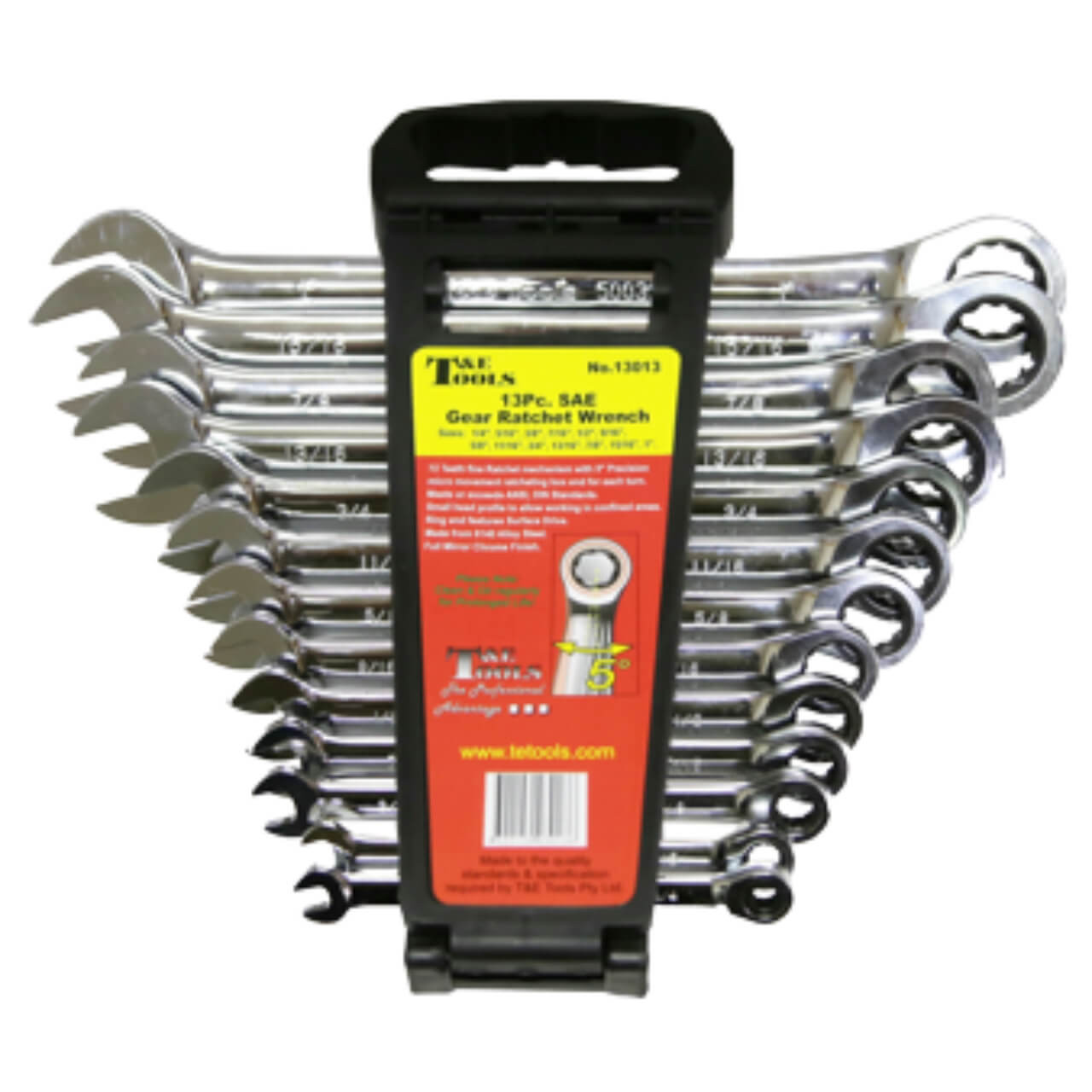 T&E Tools 1/4-1" Gearwrench Wrench Set Imperial 13pce