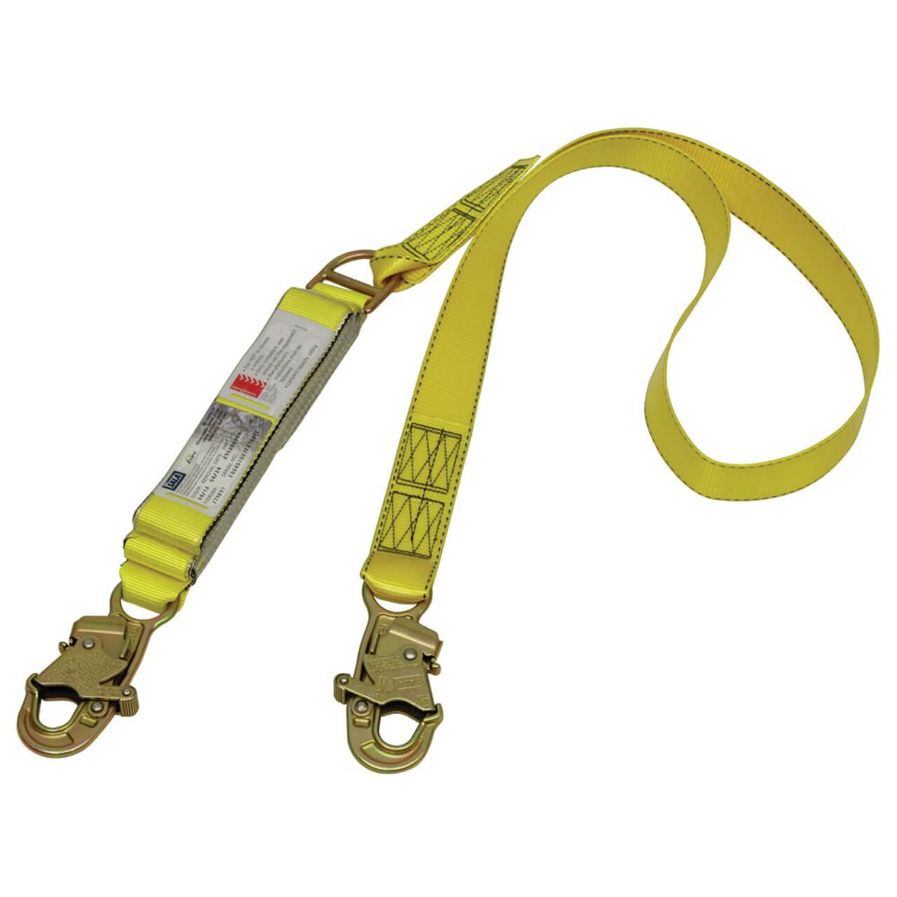 3M Dbi-Sala Force2 Resist Shock Absorbing Lanyard Single Tail Yellow Coated Z91200909, Yellow Coated