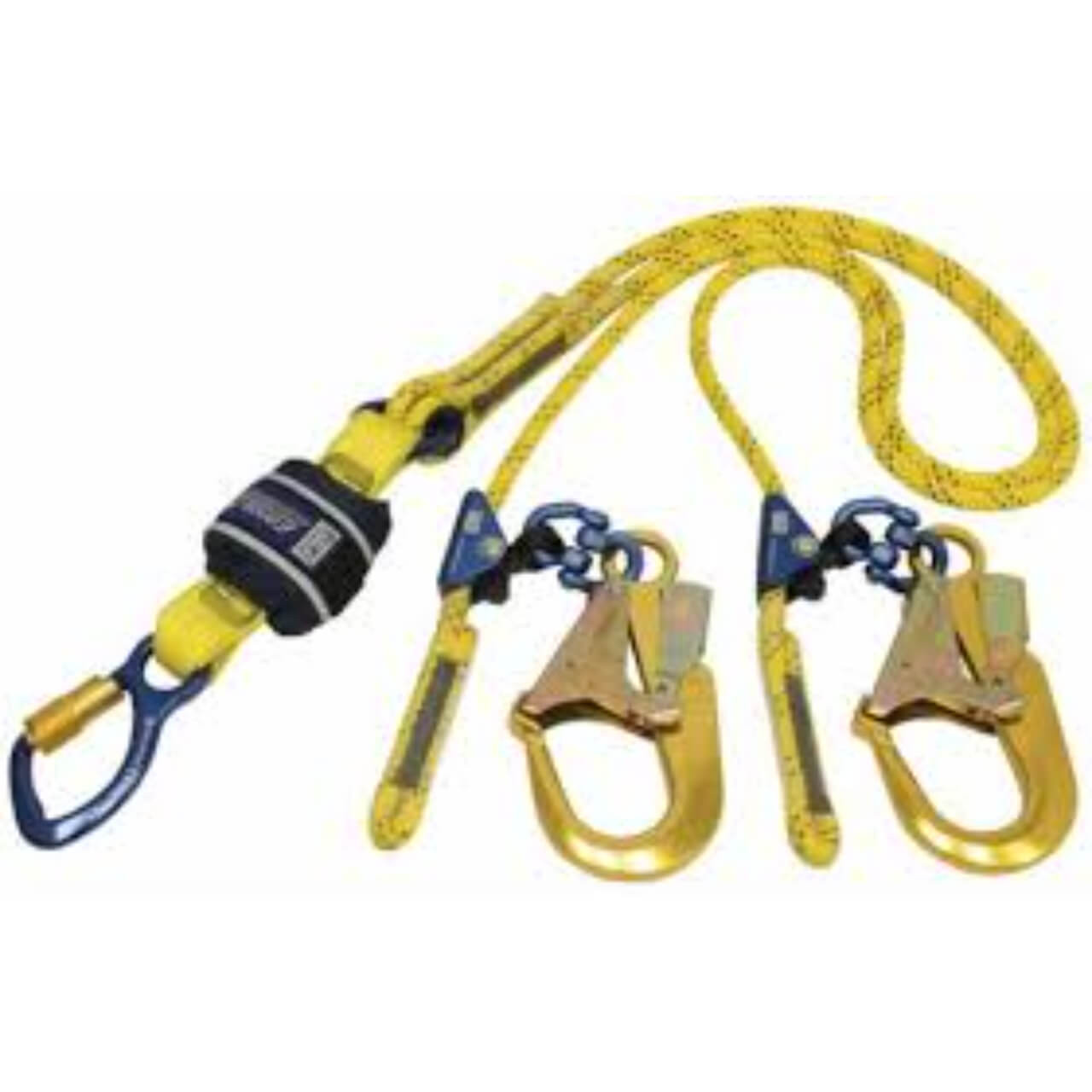 3M Dbi-Sala Force2 Shock Absorbing Kernmantle Rope Lanyard Double Tail Yellow With Black Fleck Z12202519R