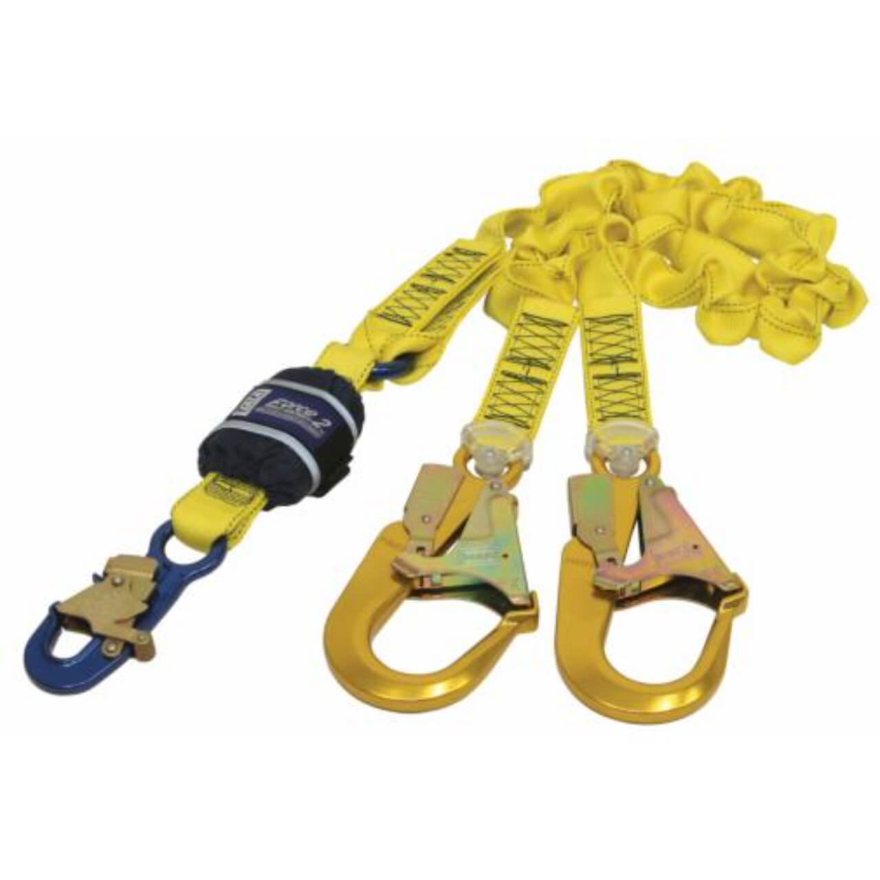 3M Dbi-Sala Force2 Shock Absorbing Elasticated Webbing Lanyard Double Tail Yellow Z12202519E
