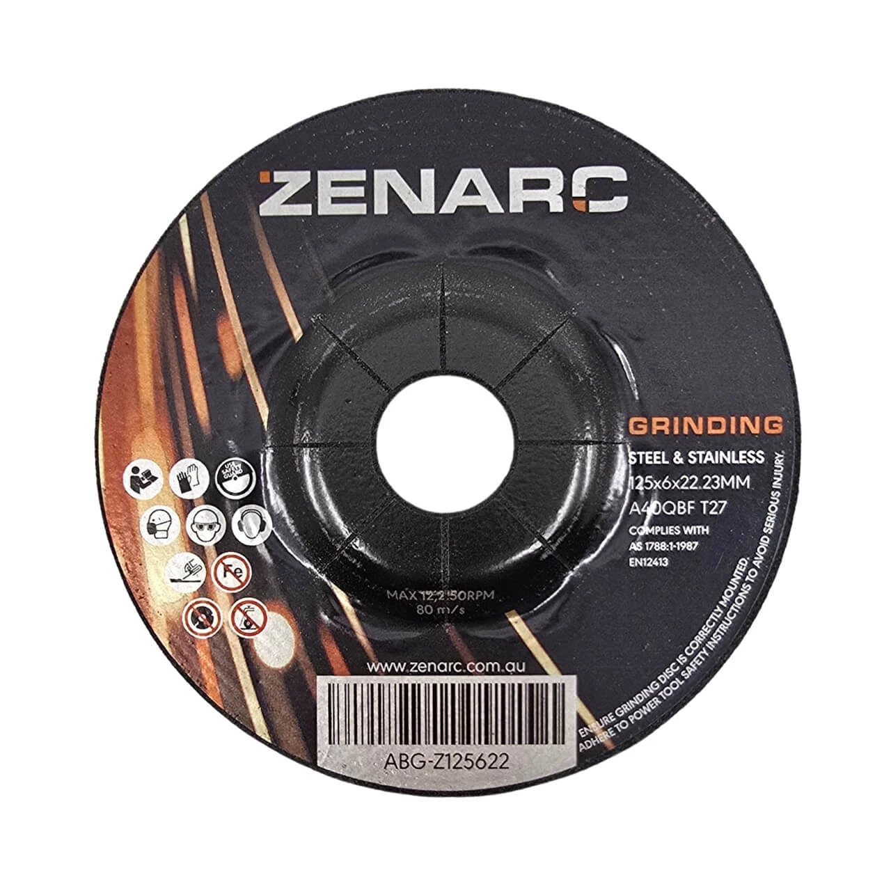 Zenarc 125x6x22mm Grinding Disc