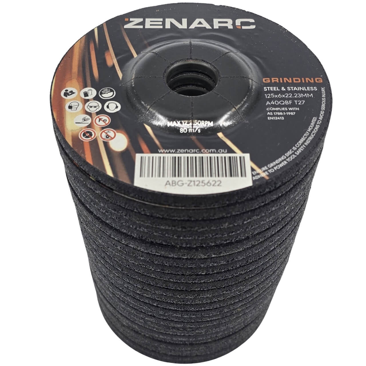 Zenarc 125x6x22mm Grinding Disc 25/box