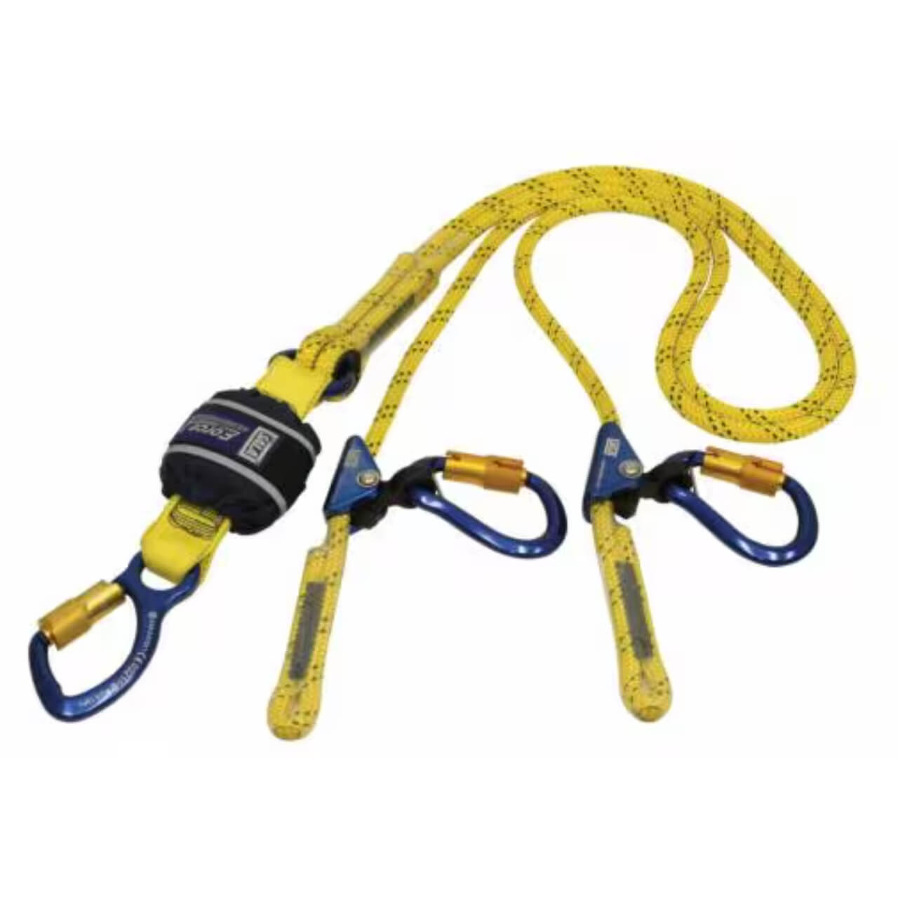 3M Dbi-Sala Force2 Adjustable Shock Absorbing Kernmantle Rope Lanyard Double Tail Yellow With Black Fleck Z13206159R