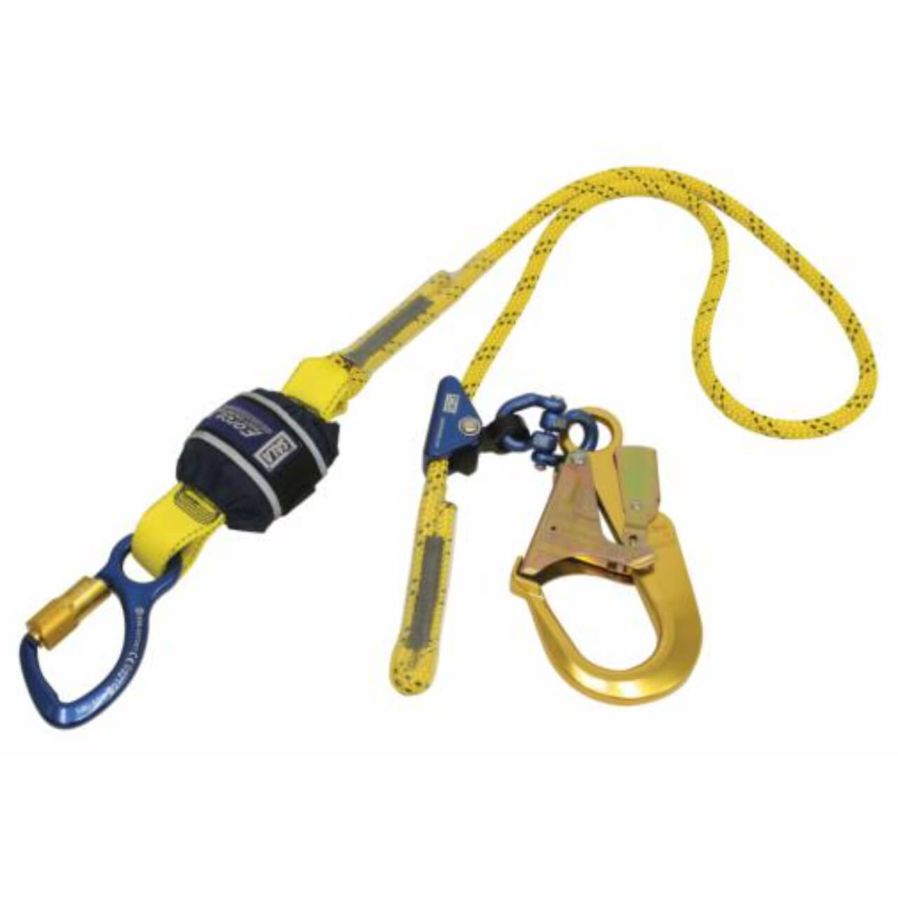 3M Dbi-Sala Force2 Adjustable Shock Absorbing Kernmantle Rope Lanyard Single Tail Yellow With Black Fleck Z11206119R