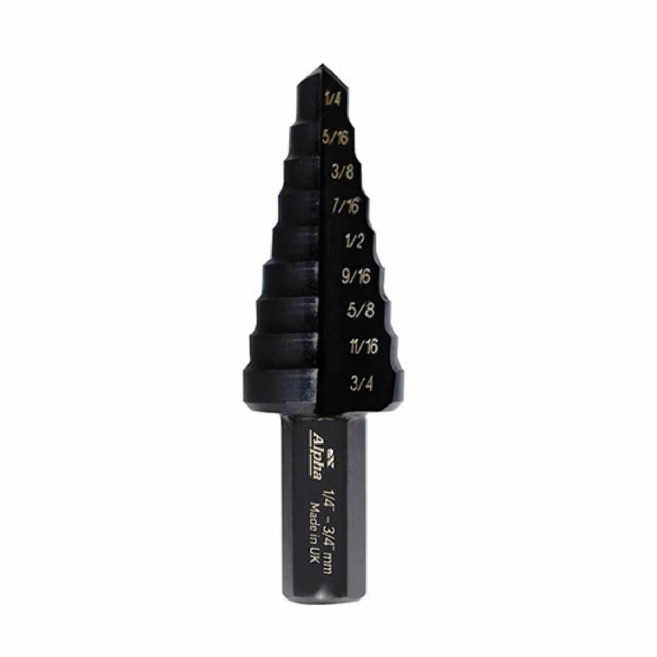 Alpha ThunderMax 1/4-3/4 Step Drill Straight Flute Imperial