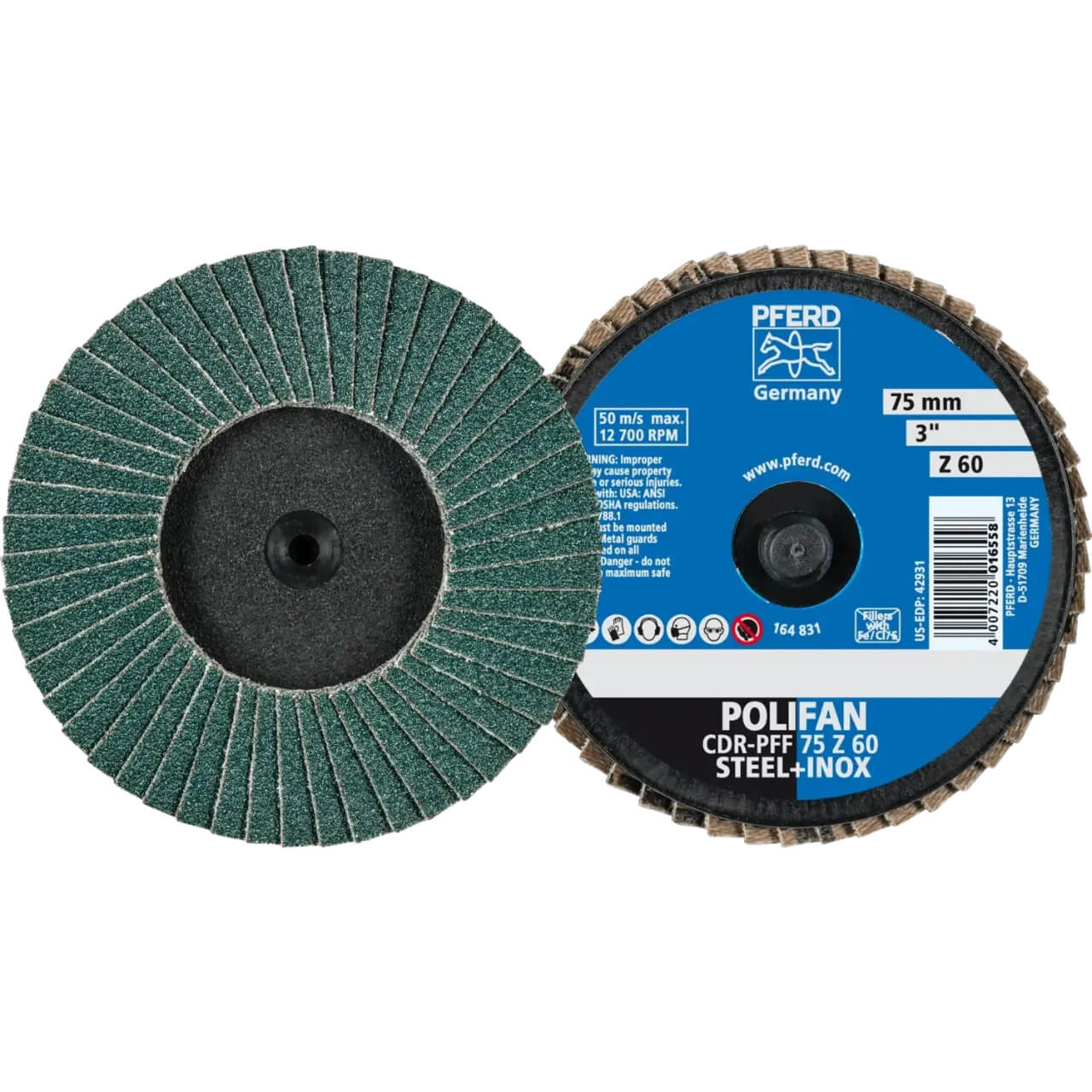 Pferd Combidisc Mini Polifan Flap Disc CDR-PFF 75mm Z60