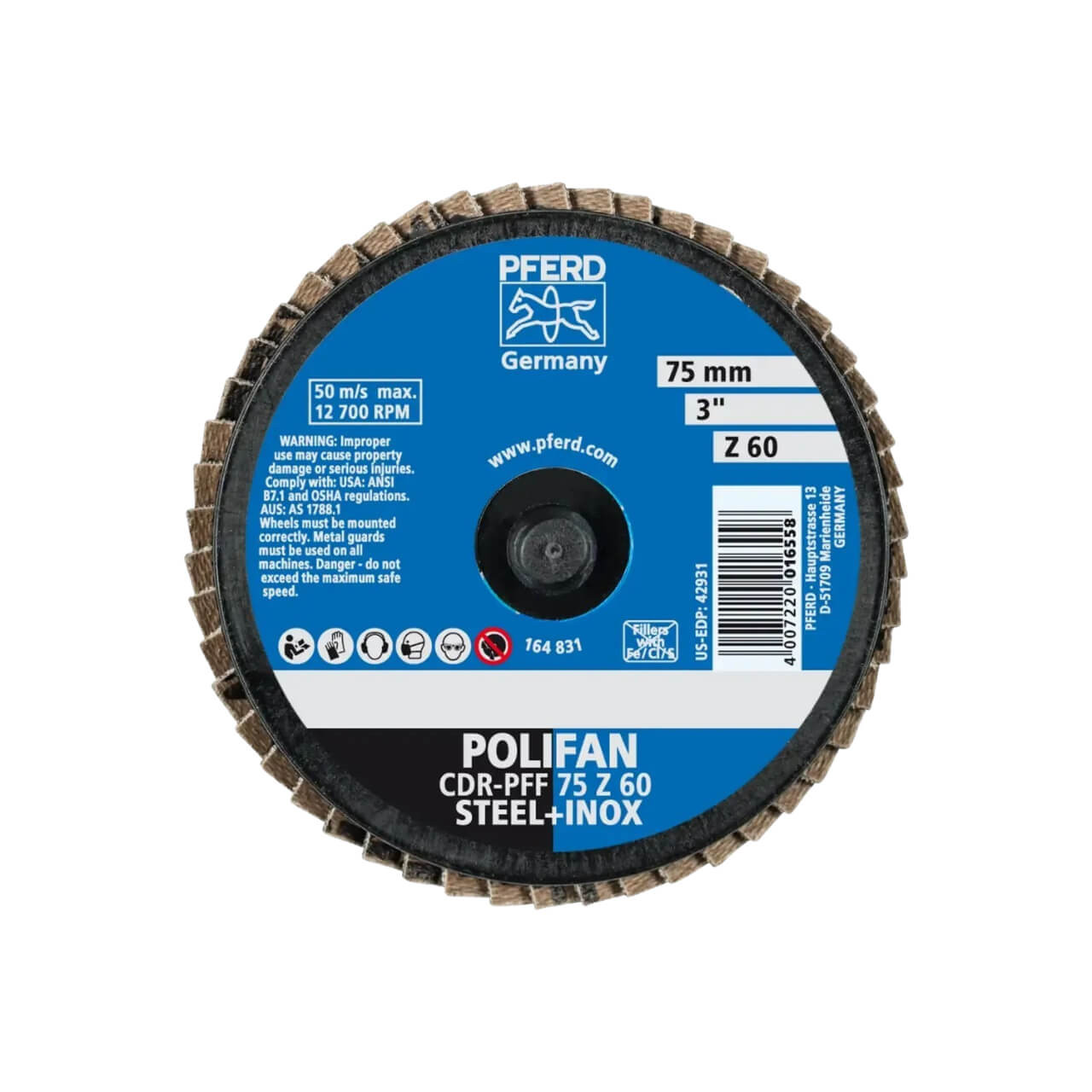 Pferd Combidisc Mini Polifan Flap Disc CDR-PFF 75mm Z60