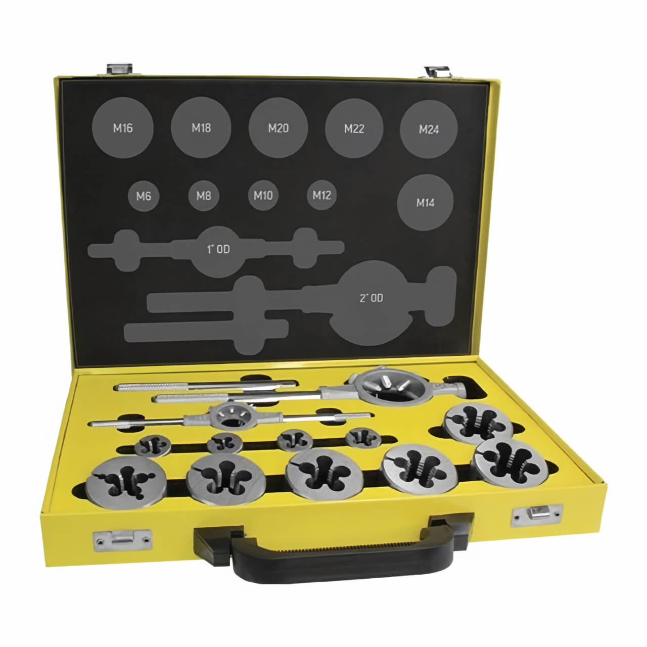 Alpha Die Set Metric Coarse Carbon M6-M24 12 Pce Metal Box