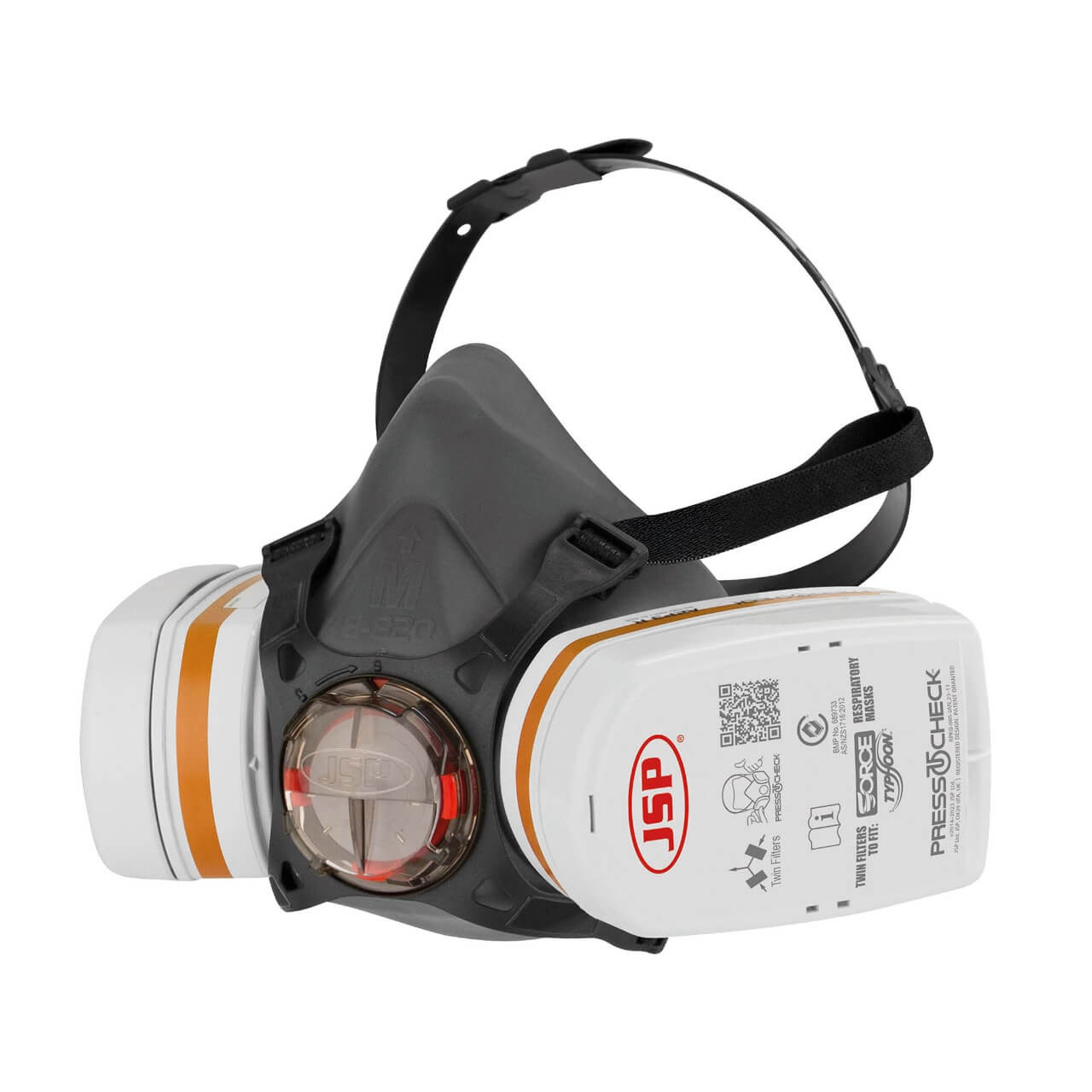 JSP Force Typhoon 8 Half Mask Respirator Pack With A2P2 Filters Medium