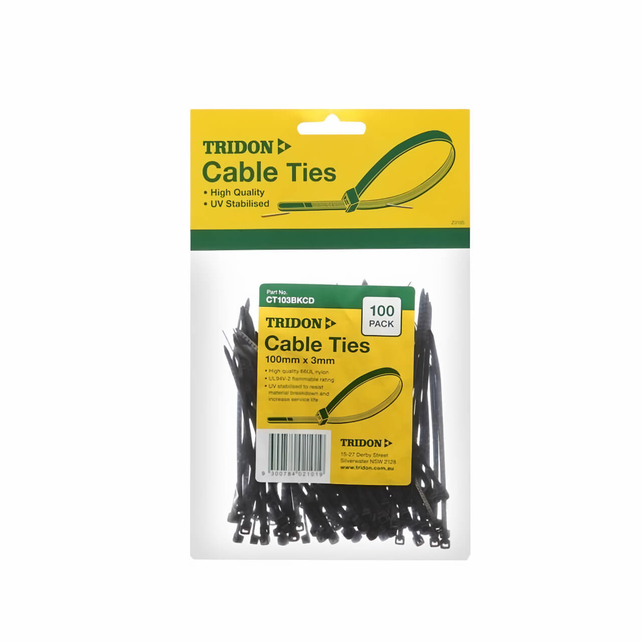 Cable Tie Black 400 x 8mm 100pk