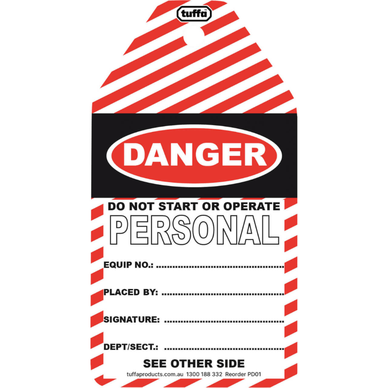 Tuffa Personal Danger Tags (packs of 100)