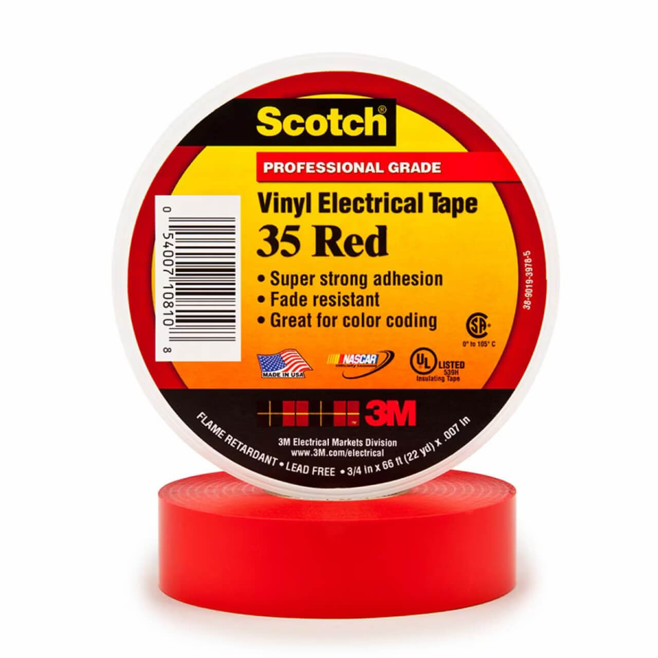 3m Scotch Vinyl Electrical Tape 35 19mm x 20m Red