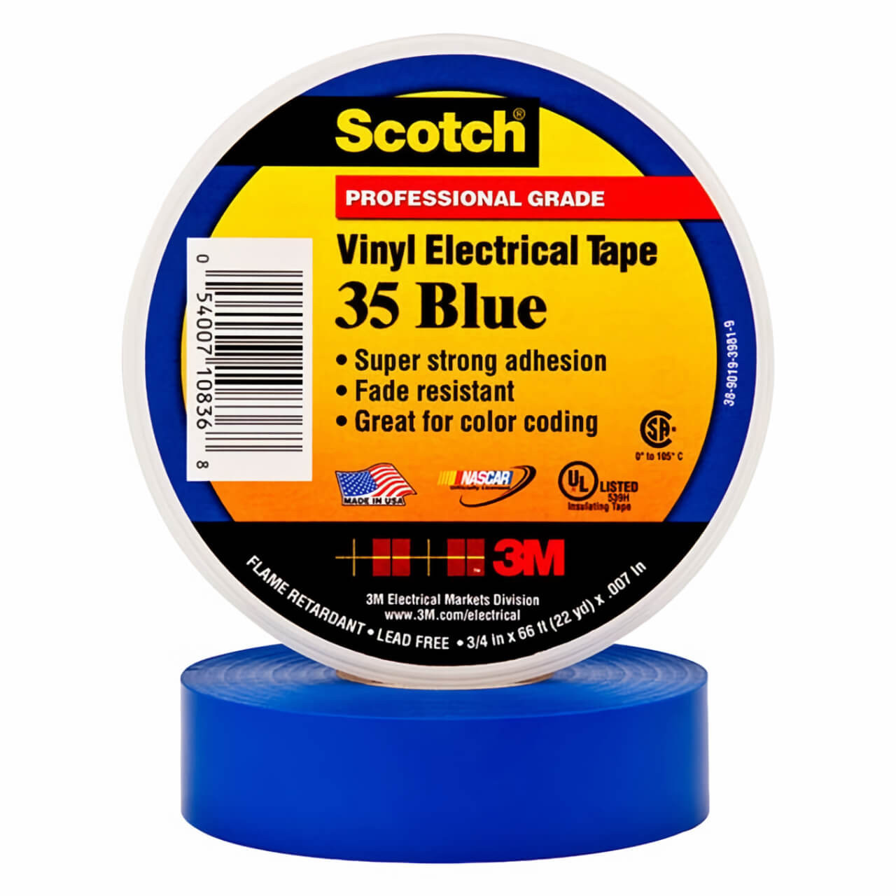 3M Scotch Vinyl Electrical Tape 35 19mm x 20m Blue