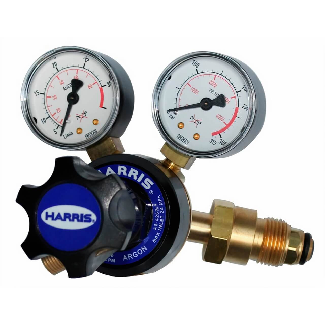Harris 730 Argon Regulator. Side Entry. 0- 30LPM