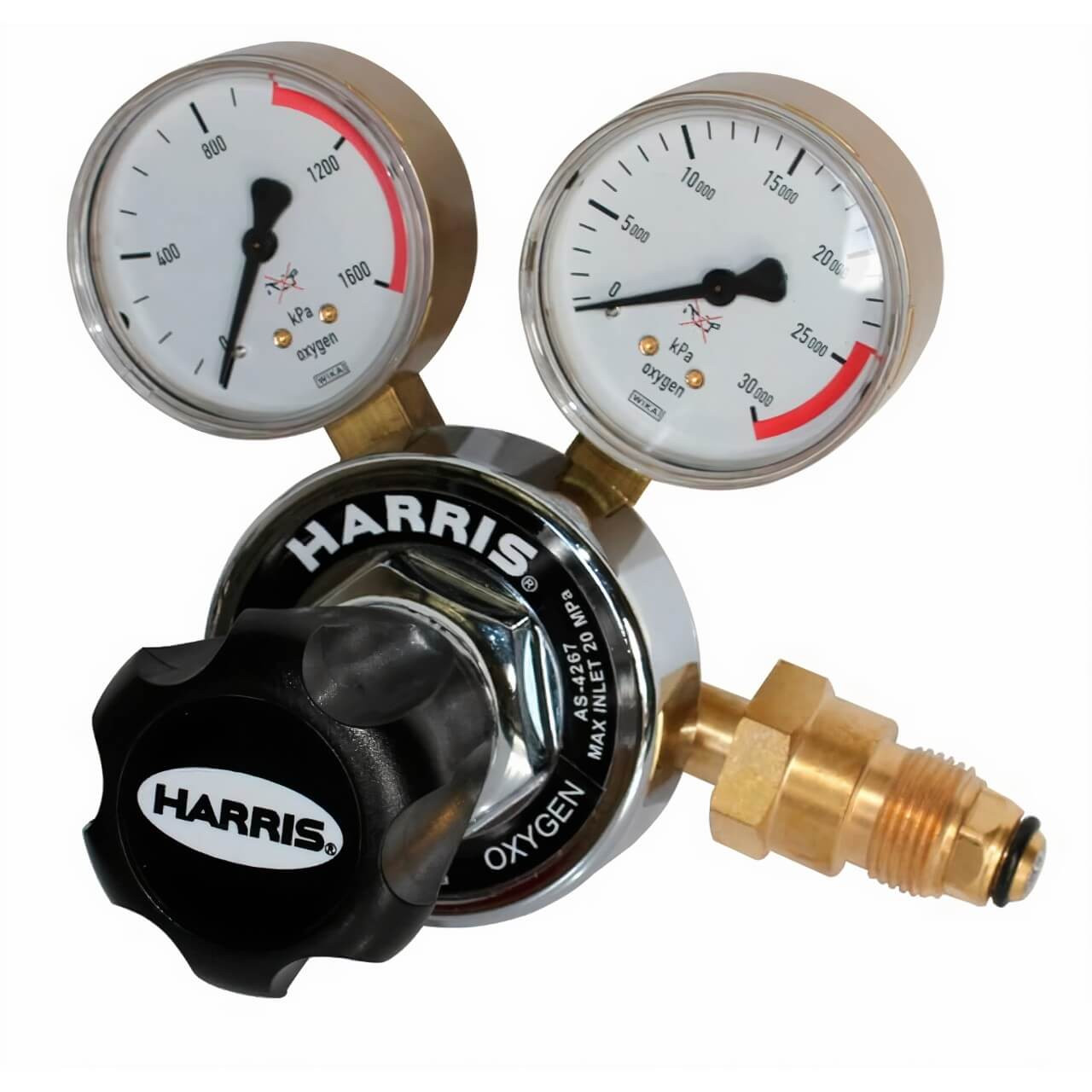 Harris 825 Oxygen Regulator. Vertical Inlet. 0-1000kpa