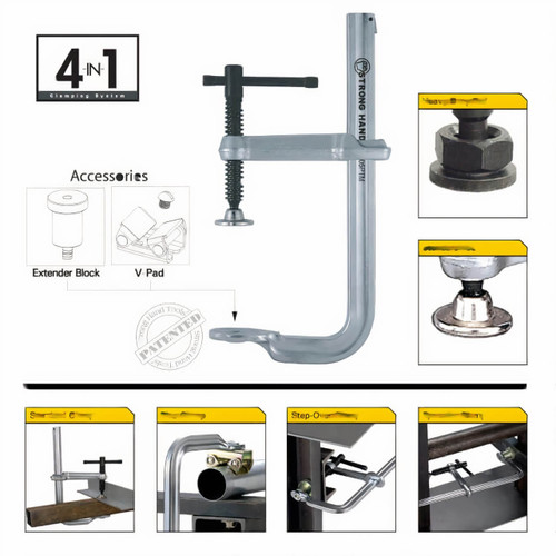Stronghand 4-in-1 Utility Clamp 520mm (140mm Throat)