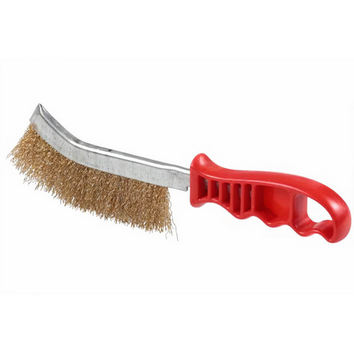 Hand Brush Brass Coated 1R Plastic Handle (Red)