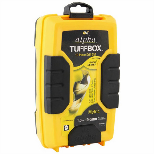 Alpha 1.0-10.0mm Metric Gold Series Tuffbox Drill Set 19pce