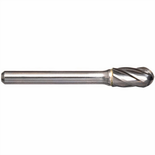 Alpha 1/4x5/8 Cylindrical Ball Nose Carbide Burr 1/4 Shank Aluminium Cut