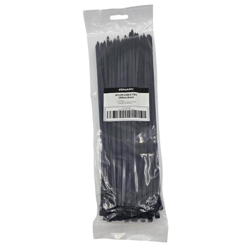 Cable Tie Black 300 x 4.8mm 100pk
