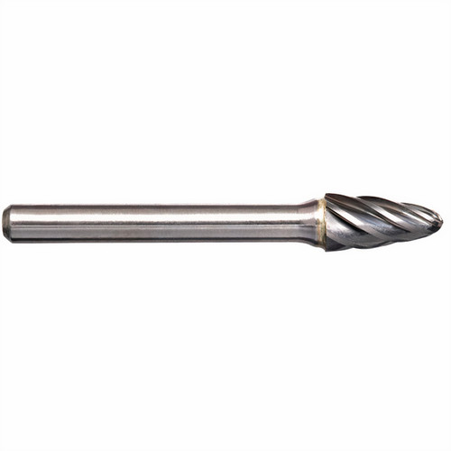 Alpha 3/8x3/4 Tree Radius End Carbide Burr 1/4 Shank Aluminium Cut
