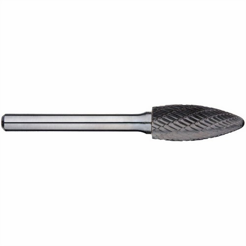 Alpha 1/2x1-1/4 Flame Shape Carbide Burr 1/4 Shank