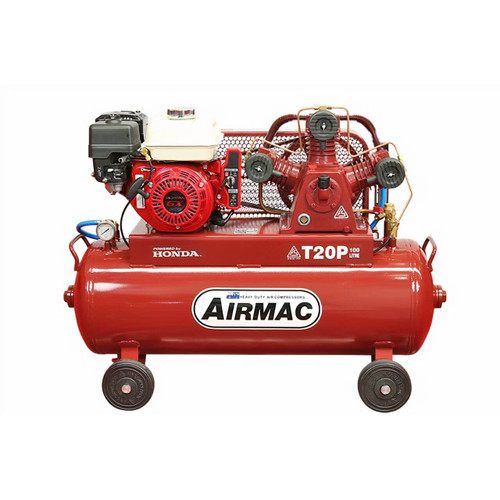 Airmac T20P-100L Petrol Air Compressor Electric Start 6.5HP 100L
