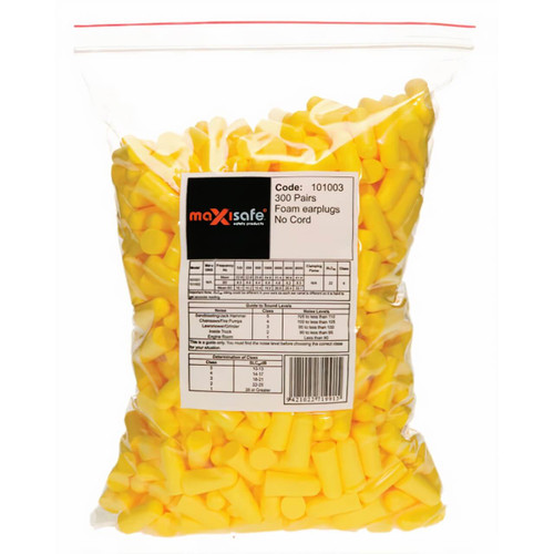 Maxisafe Tapered Earplug Uncorded - refill bag 300