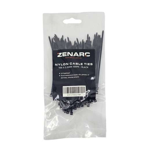 Cable Tie Black 100 x 2.5mm 100pk
