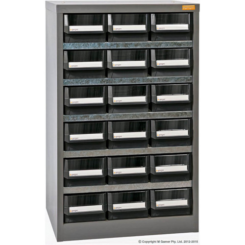 Geiger 18 Drawer Steel Plate Parts Cabinet 550W x 400D x 800H mm