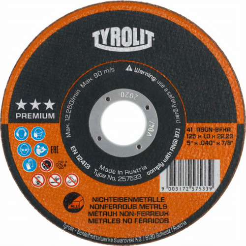 Tyrolit A60N 125x1x22 Aluminium Premium Cutting Disc