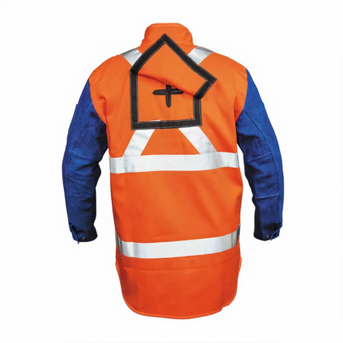 Promax HV2 Hi-Vis FR Jacket w/Leather Sleeves L