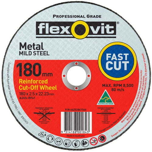 Flexovit FH38 180x2.5x22 GP Metal Cutting Disc 50/box