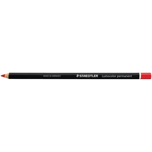 Staedtler Lumocolor Glasochrom Pencil Permanent Red Box 12