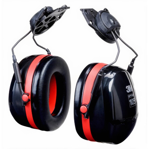 3M Peltor Optime III H540 Black & Red Helmet Attached Earmuffs