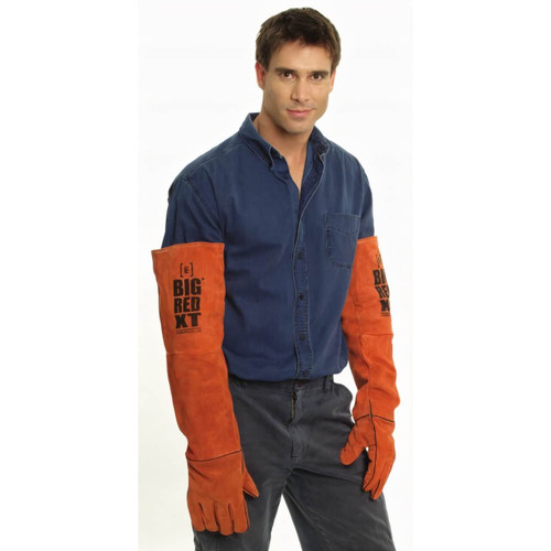 Big Red Leather Kevlar Lined Extra Long Welding Glove