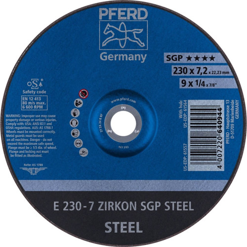 Pferd ZA 24R SGP 230x7x22 Grinding Disc 10/box