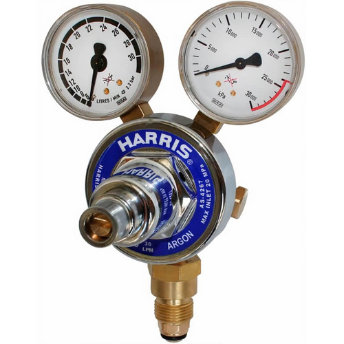 Harris 825 Sav 'T' Lock Argon Regulator. Vertical Inlet. 0-30lpm
