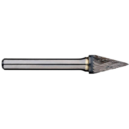 Alpha 1/2x7/8 Pointed Cone Carbide Burr 1/4 Shank Alpha 1/2x7/8 Pointed Cone Carbide Burr 1/4 Shank