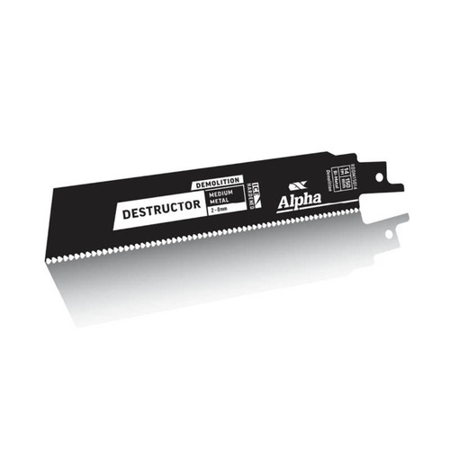 Alpha 150mm 14tpi Destructor Demolition Metal Reciprocating Saw Blade 5pk