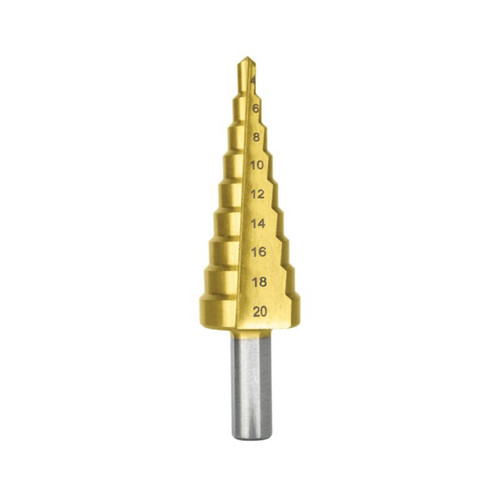 Bristol 4-20mm 9 Step Step Drill Straight Flute Carded